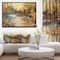 Designart - Stream in Forest Oil Painting - Landscape Painting Framed Canvas Print
